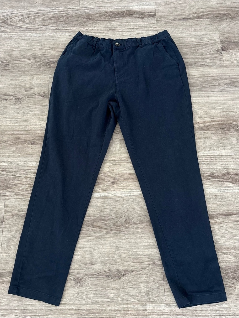 COVE USA Pants Mens 36x30 Chino Stretch Cotton Casual Elastic Waist Navy Blue